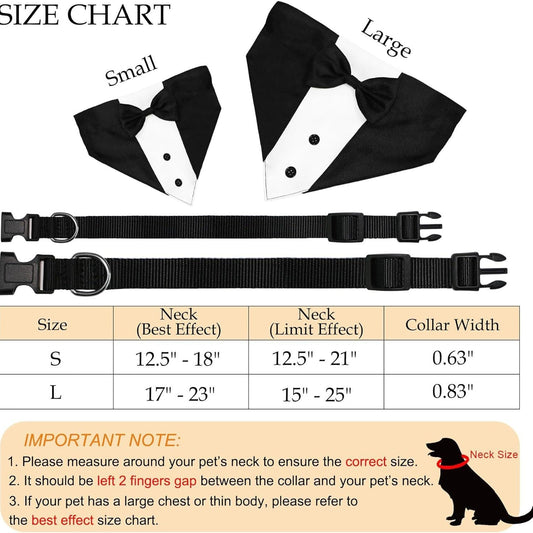 KFX-5764669 Adjustable Dog Tuxedo Suit with Bow Tie and Bandana for Weddings and Special Occasions