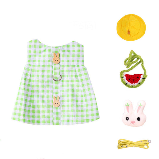 KFX-5764797 Cute Cartoon Summer Dress for Pets - Cotton Fabric, Multiple Color Options Available