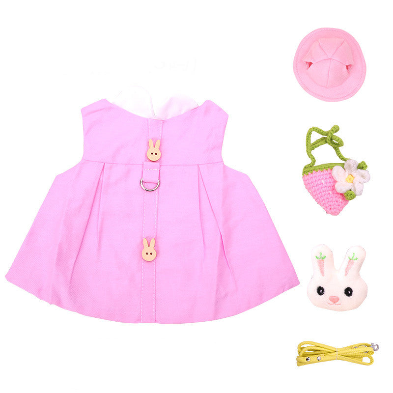 KFX-5764797 Cute Cartoon Summer Dress for Pets - Cotton Fabric, Multiple Color Options Available