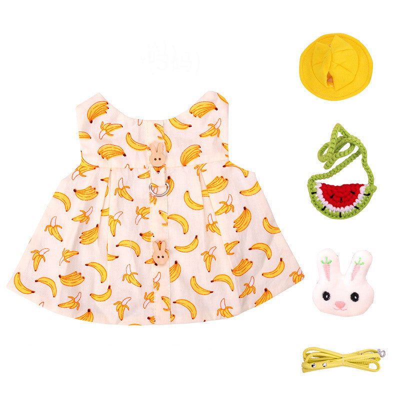 KFX-5764797 Cute Cartoon Summer Dress for Pets - Cotton Fabric, Multiple Color Options Available