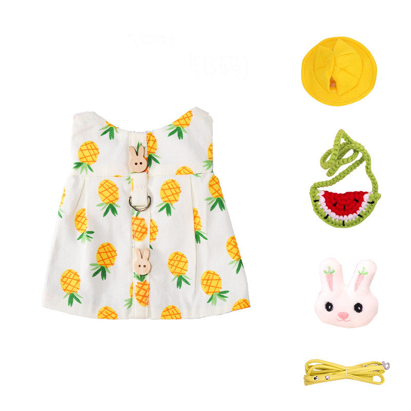 KFX-5764797 Cute Cartoon Summer Dress for Pets - Cotton Fabric, Multiple Color Options Available