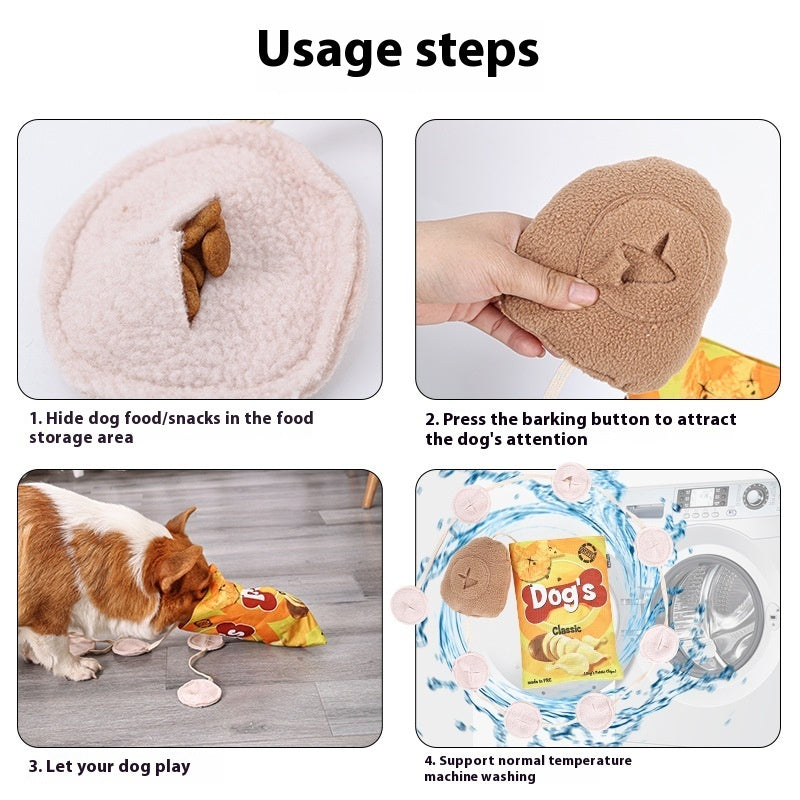 KFX-5765053 Dog Fashion Personality Potato Chips Plush Toy - Soft Polyester, Colorful, 17x23.5cm