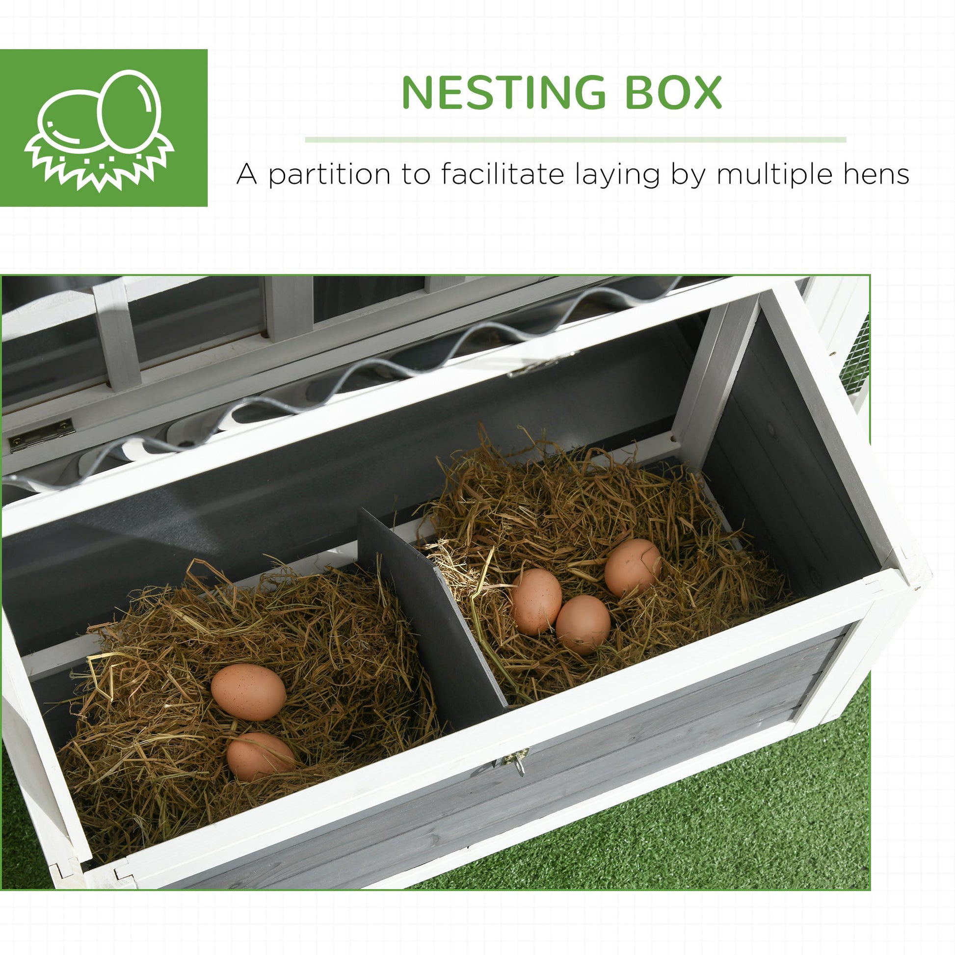 KFX-5766077 Cozy Outdoor Chicken Coop with Run for 1-2 Chickens, Wooden Structure, Easy Access and Cleaning