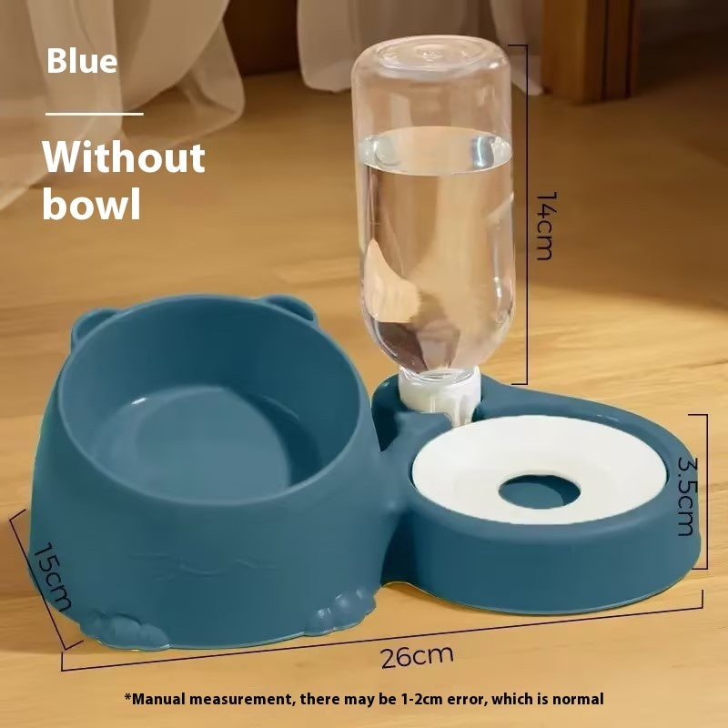 KFX-5766205 Double Bowl Automatic Pet Drinking Basin in Grass Green, Milky Yellow, Pink, Fog, and Haze Blue - Durable Plastic Design