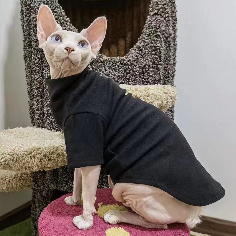 KFX-5767485 Thermal Cat Clothes for Hairless Breeds - Casual Style in Multiple Colors