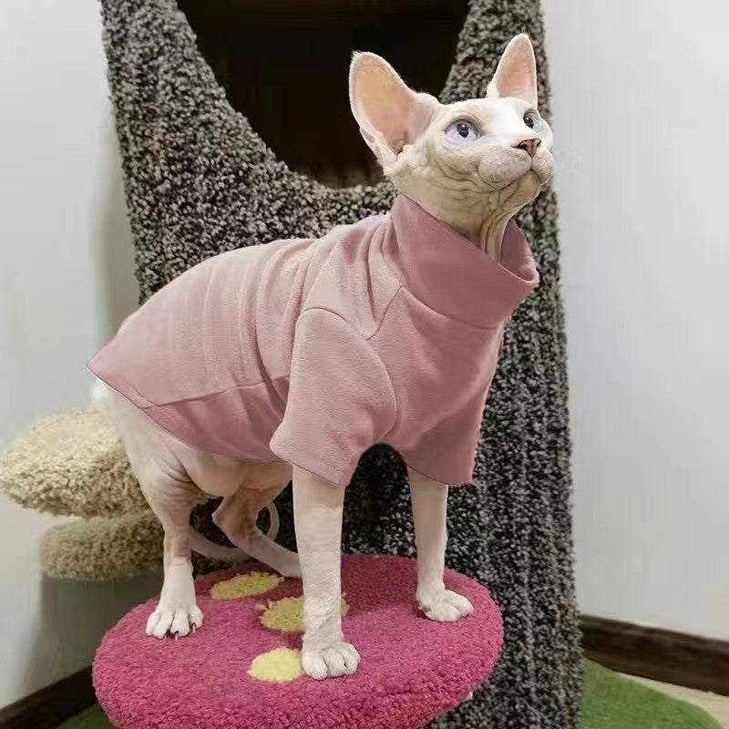 KFX-5767485 Thermal Cat Clothes for Hairless Breeds - Casual Style in Multiple Colors