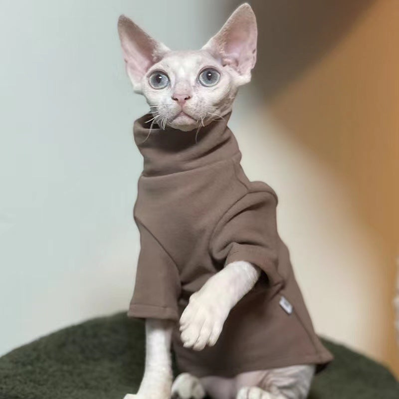 KFX-5767485 Thermal Cat Clothes for Hairless Breeds - Casual Style in Multiple Colors