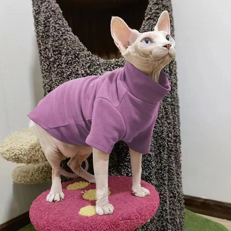 KFX-5767485 Thermal Cat Clothes for Hairless Breeds - Casual Style in Multiple Colors