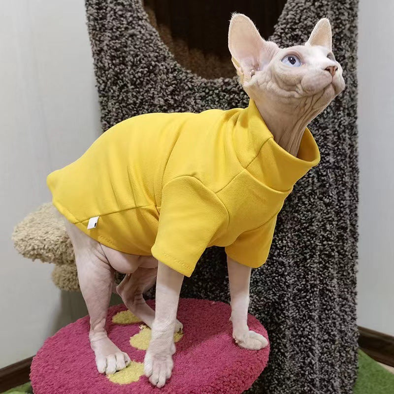 KFX-5767485 Thermal Cat Clothes for Hairless Breeds - Casual Style in Multiple Colors
