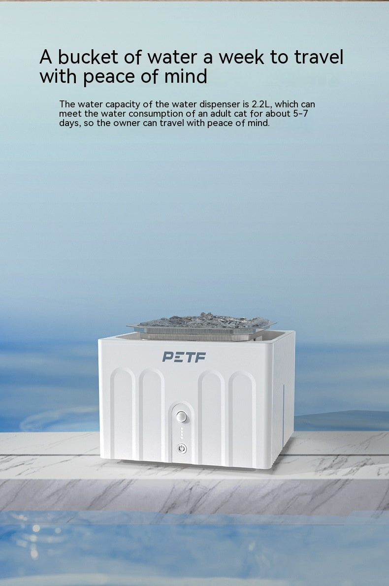 KFX-5768253 Wireless Smart Pet Water Dispenser with Constant Temperature and Stainless Steel Design, 2.2L Capacity