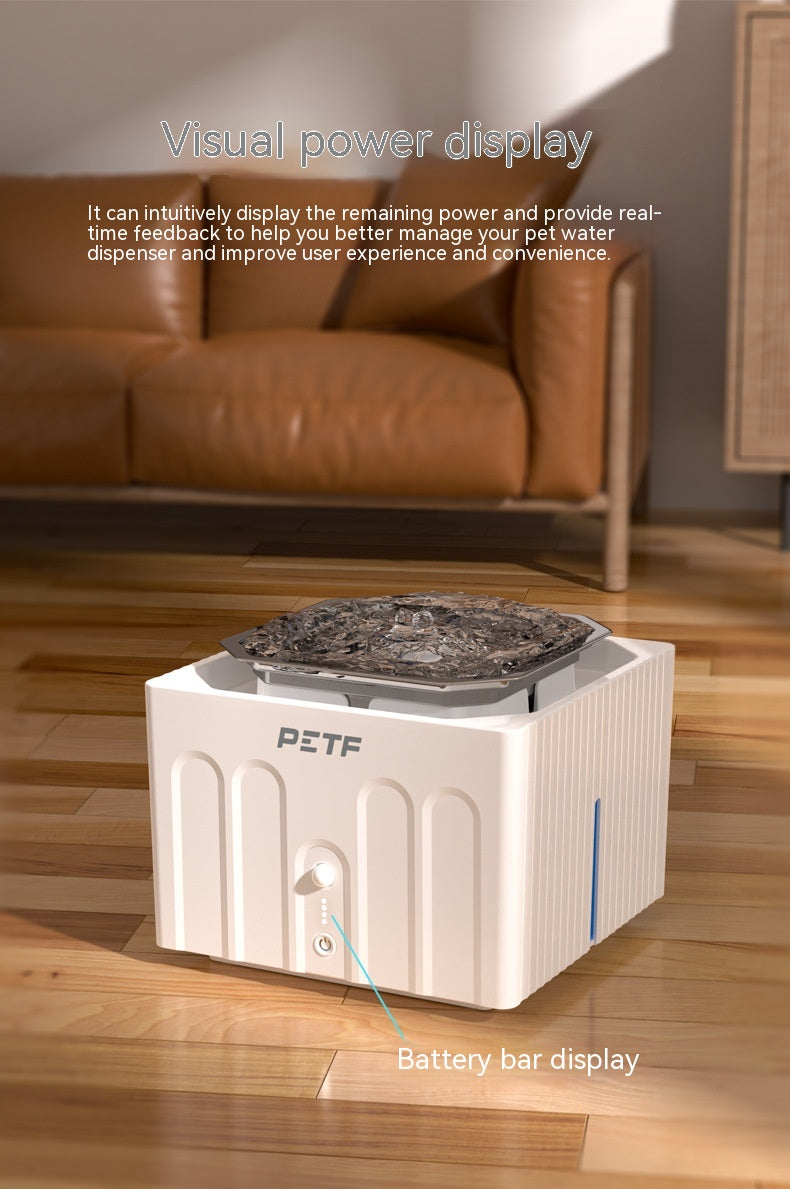 KFX-5768253 Wireless Smart Pet Water Dispenser with Constant Temperature and Stainless Steel Design, 2.2L Capacity