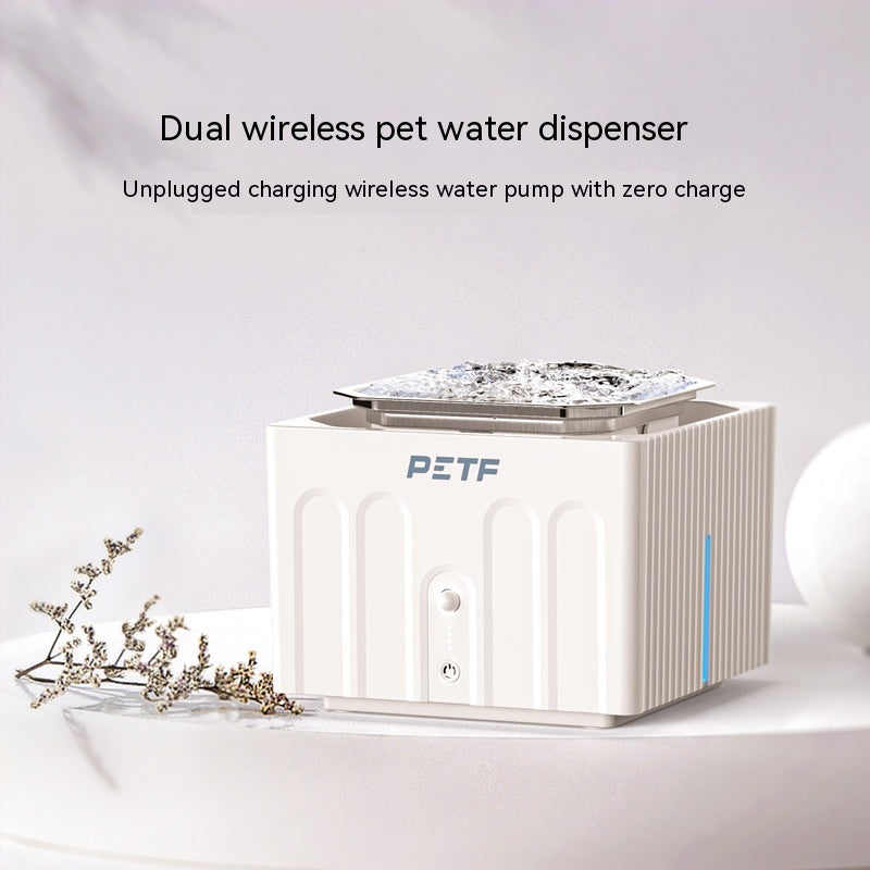 KFX-5768253 Wireless Smart Pet Water Dispenser with Constant Temperature and Stainless Steel Design, 2.2L Capacity