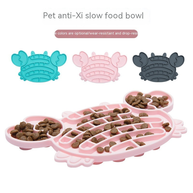 KFX-5768381 Anti-Choke Silicone Slow Feeding Pet Food Plate - Multiple Colors Available