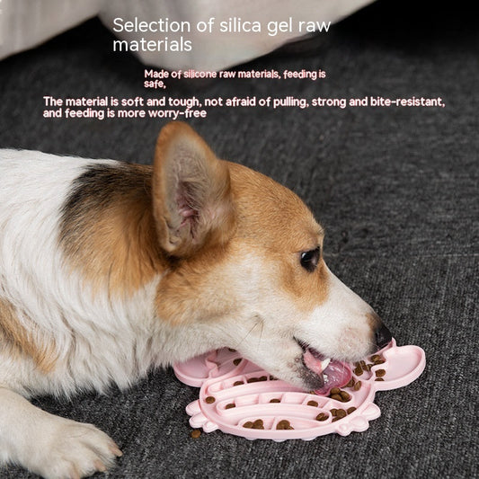 KFX-5768381 Anti-Choke Silicone Slow Feeding Pet Food Plate - Multiple Colors Available