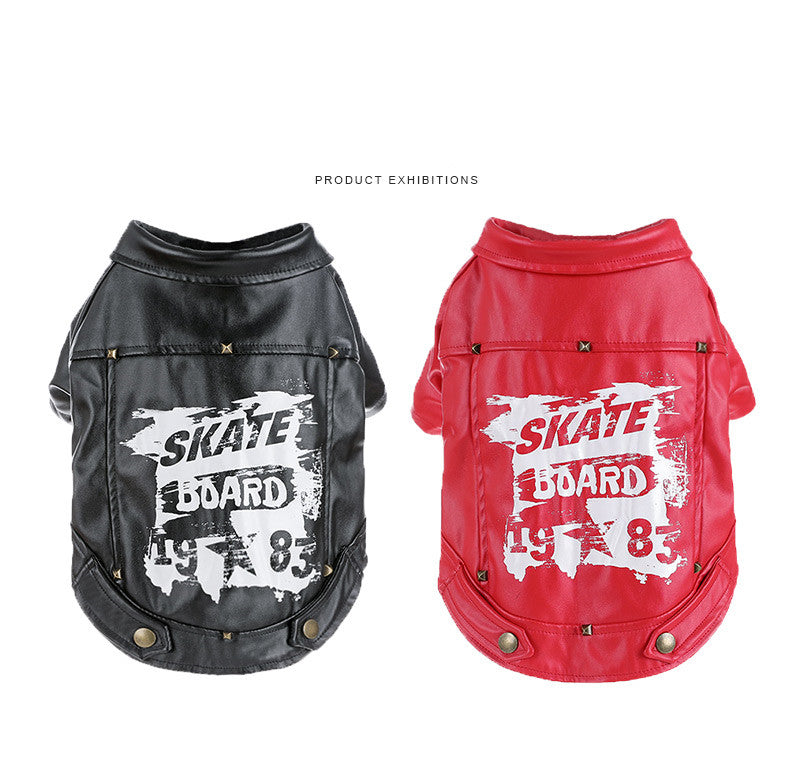KFX-5768765 Warm Pet Winter Windbreaker for Dogs - Casual Style in Red or Black Plush