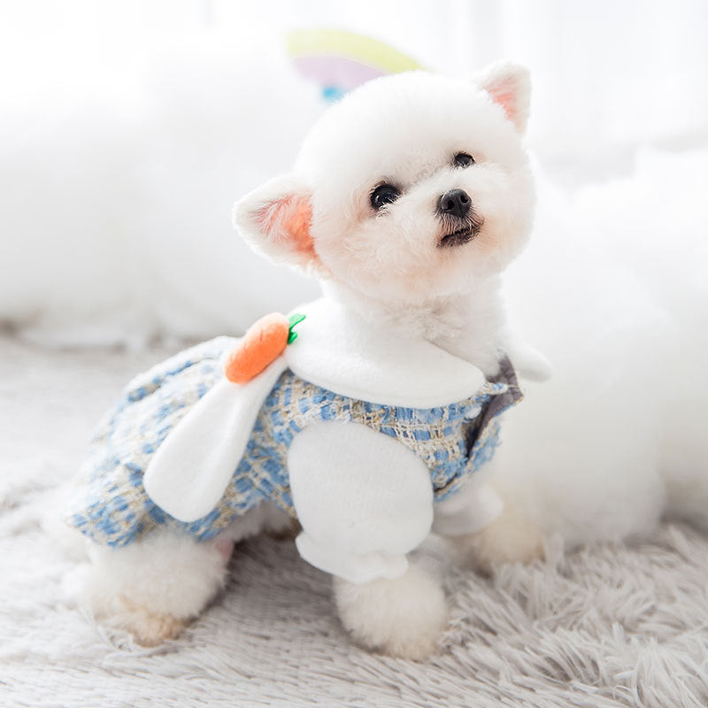 KFX-5769789 Cozy Woolen Dress for Dogs and Cats - Soft Brushed Fabric Autumn/Winter Style