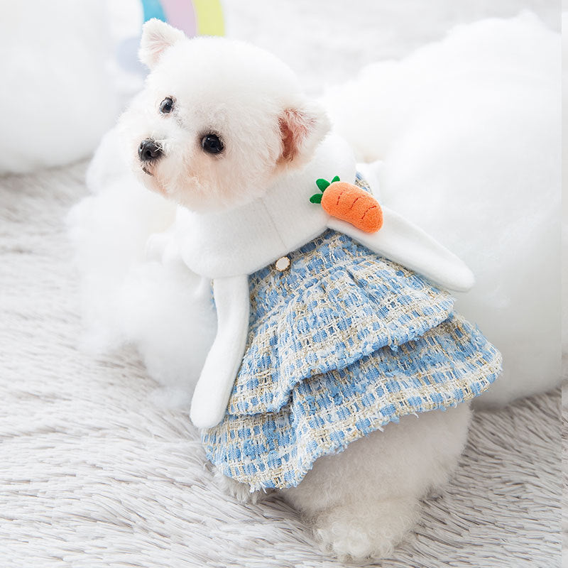 KFX-5769789 Cozy Woolen Dress for Dogs and Cats - Soft Brushed Fabric Autumn/Winter Style