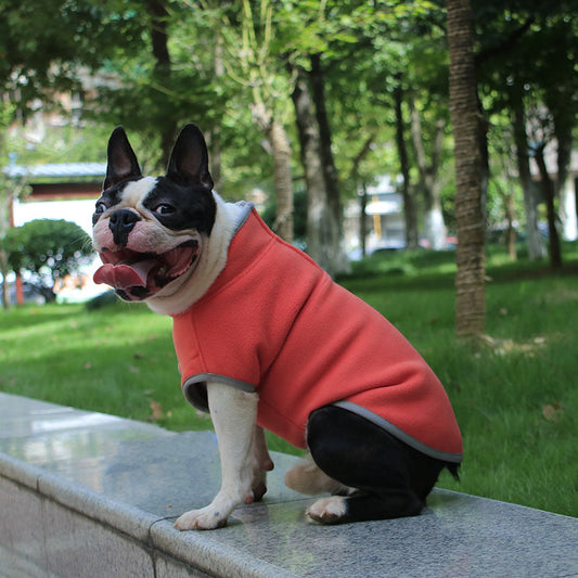 KFX-5770557 Cozy Thick Polar Fleece Pet Sweater with Zipper Stand Collar in Multiple Colors