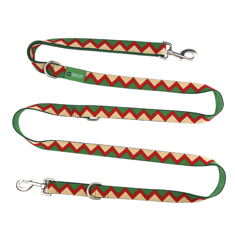 KFX-5771965 Adjustable Rainbow Multifunctional Traction Rope in Red and Green