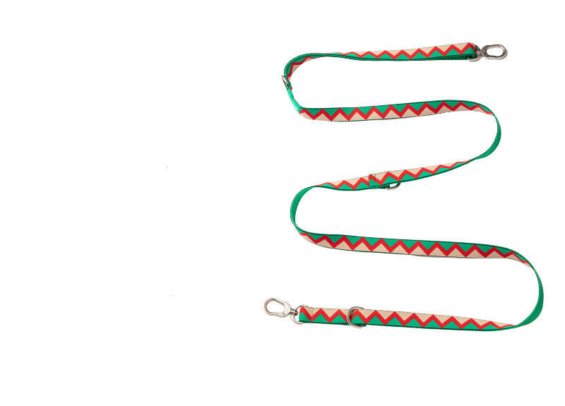 KFX-5771965 Adjustable Rainbow Multifunctional Traction Rope in Red and Green
