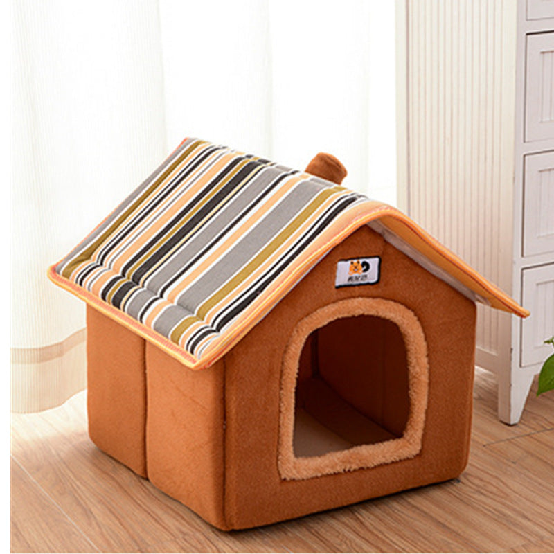 KFX-5772221 Cozy Removable Dog and Cat House for All Seasons - Available in Pink, Blue, Brown