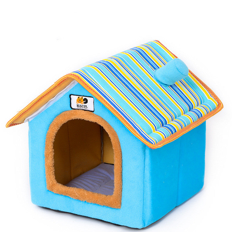 KFX-5772221 Cozy Removable Dog and Cat House for All Seasons - Available in Pink, Blue, Brown