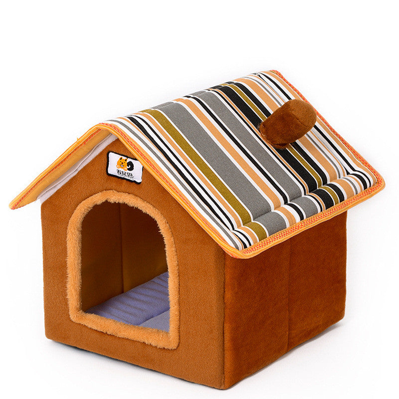 KFX-5772221 Cozy Removable Dog and Cat House for All Seasons - Available in Pink, Blue, Brown