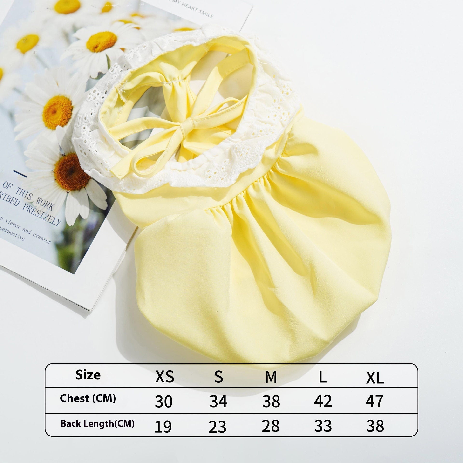 KFX-5772733 Lightweight Summer Cat Clothes in Yellow and Pink - Available in S, M, L, XL
