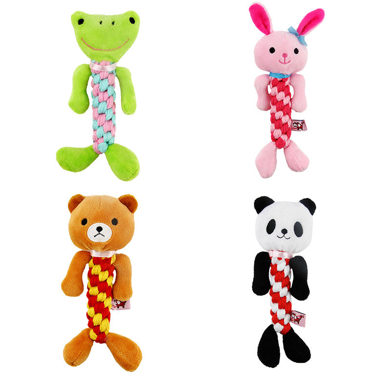 KFX-5772989 Durable Pet Molar Training Toy for Dogs - Soft Short Plush Design, 19cm x 8cm