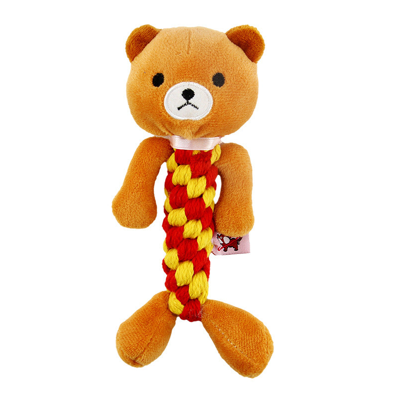 KFX-5772989 Durable Pet Molar Training Toy for Dogs - Soft Short Plush Design, 19cm x 8cm
