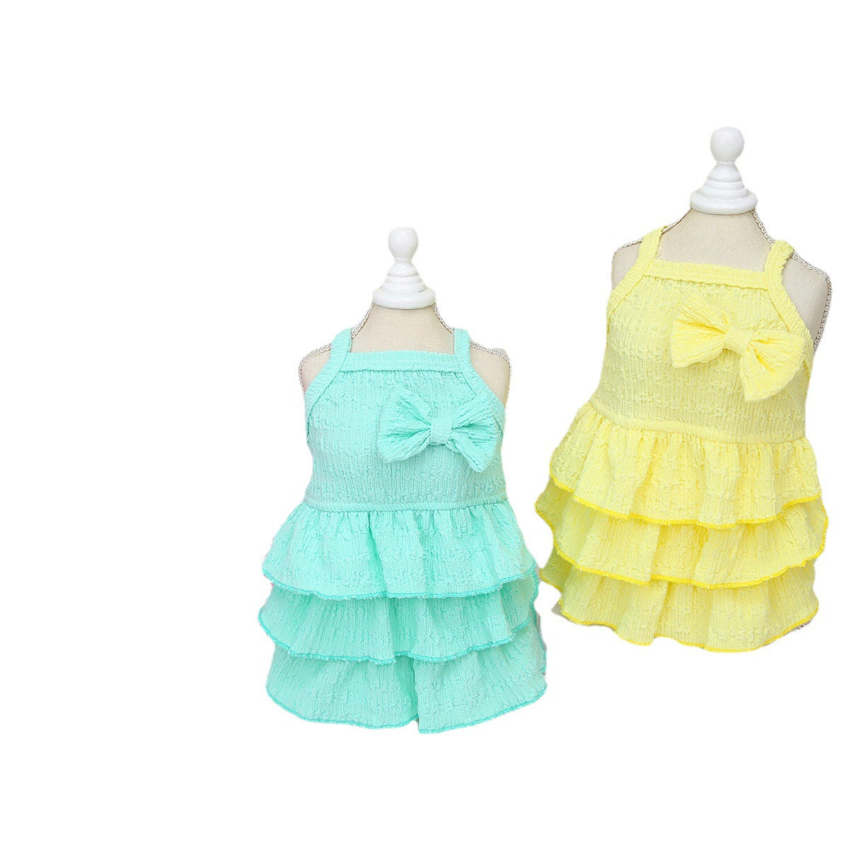 KFX-5774525 Candy Color Layered Dog Skirt for Mothers – Polyester Pet Clothing in Pink, Green, and Yellow (S-XXL)