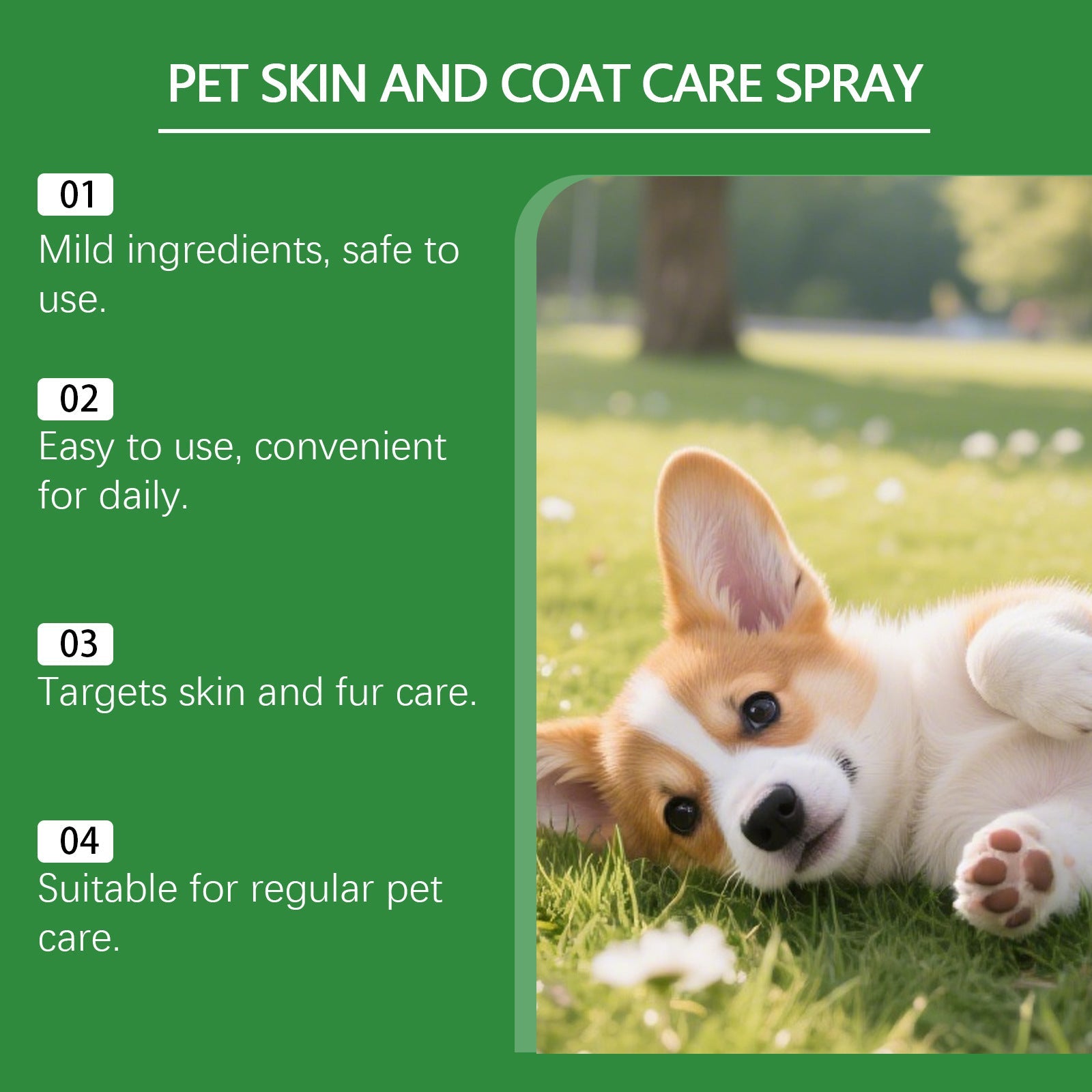 KFX-5775805 Pet Skin and Coat Care Spray for Dogs, 60 ml with Hydrating Ingredients