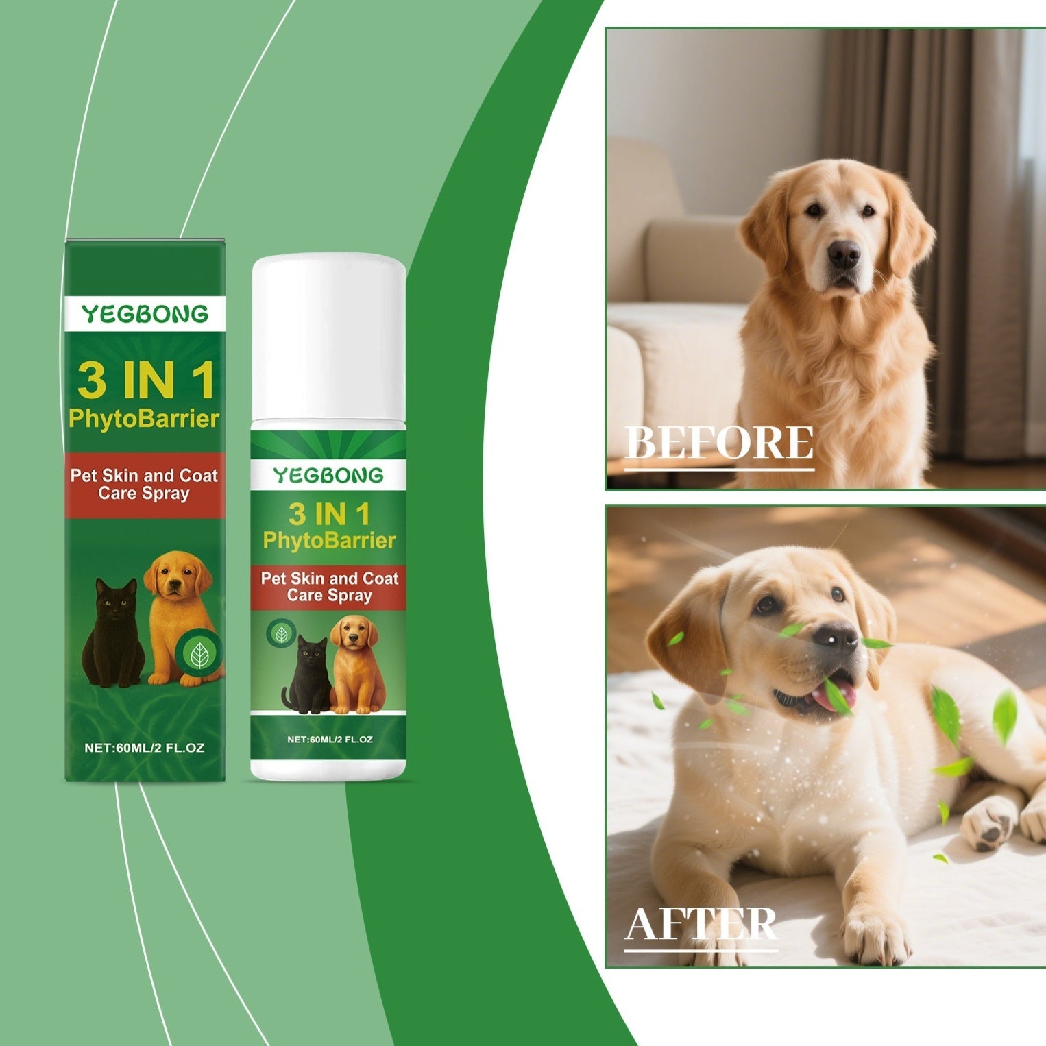 KFX-5775805 Pet Skin and Coat Care Spray for Dogs, 60 ml with Hydrating Ingredients