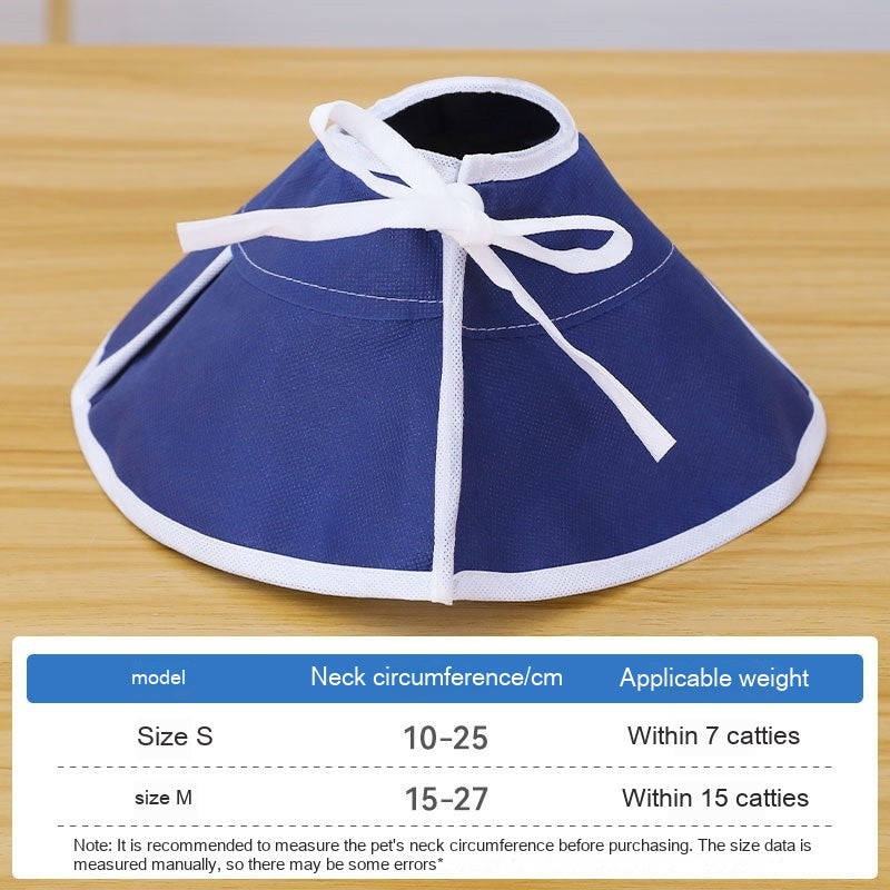 KFX-5775933 Anti-Licking Cat Headwear Turban - Medical Elizabeth Ring Style (Blue) for Cats, Sizes S & M