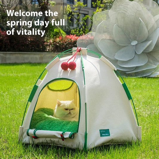 KFX-5778109 Dome Cat Nest Tent for All Seasons - Cozy Cloth Pet Bed for Cats and Dogs