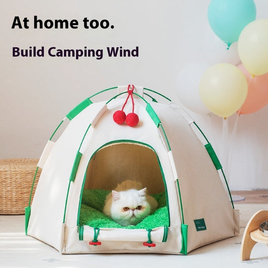 KFX-5778109 Dome Cat Nest Tent for All Seasons - Cozy Cloth Pet Bed for Cats and Dogs