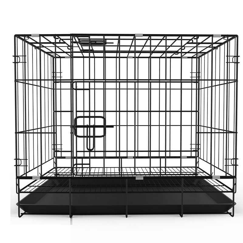 KFX-5779389 Folding Pet Cage with Strong Iron Wire - Multiple Sizes Available in Black, Blue, and Pink
