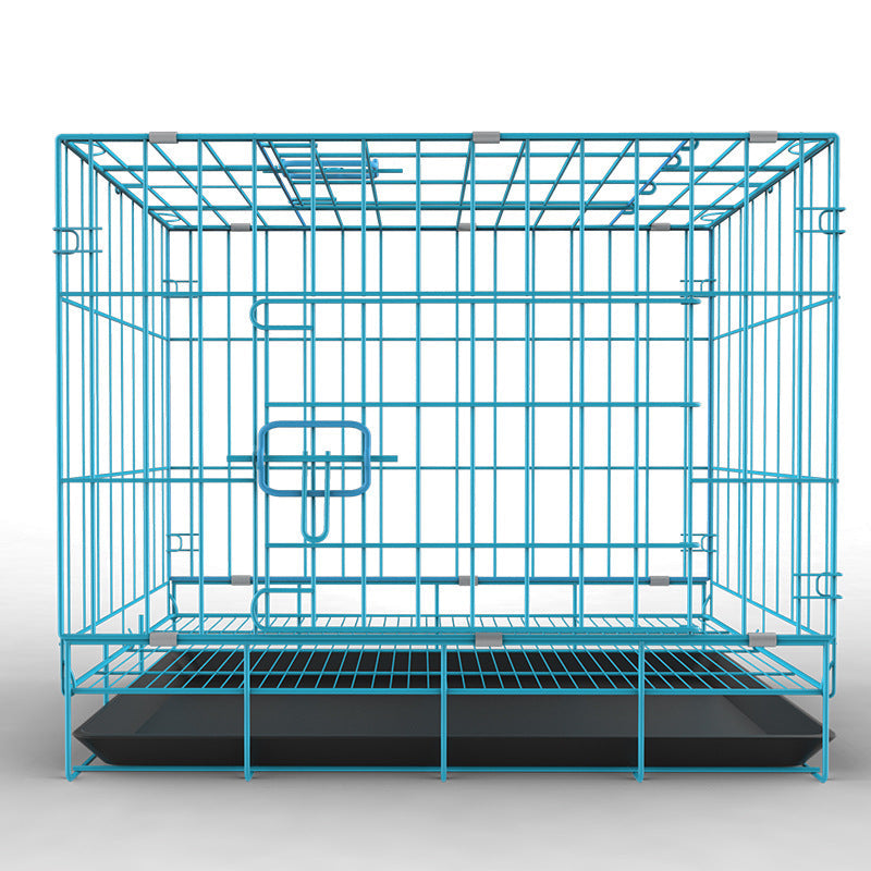 KFX-5779389 Folding Pet Cage with Strong Iron Wire - Multiple Sizes Available in Black, Blue, and Pink