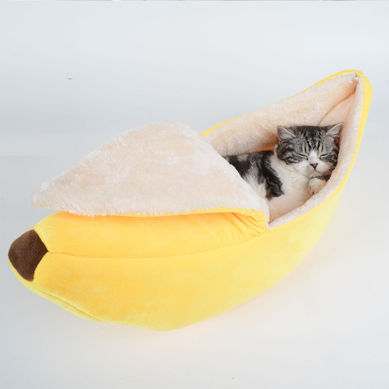 KFX-5788093 Round Removable and Washable Cat and Dog Nest in Yellow and Green – Four Seasons Universal Comfort for Small Pets