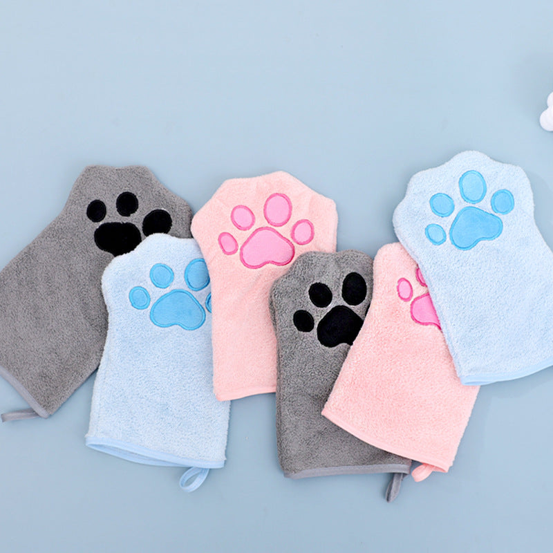 KFX-5789117 Soft Coral Fleece Quick-Drying Absorbent Towel for Pets - 15x22cm, Available in Pink, Sky Blue, Gray