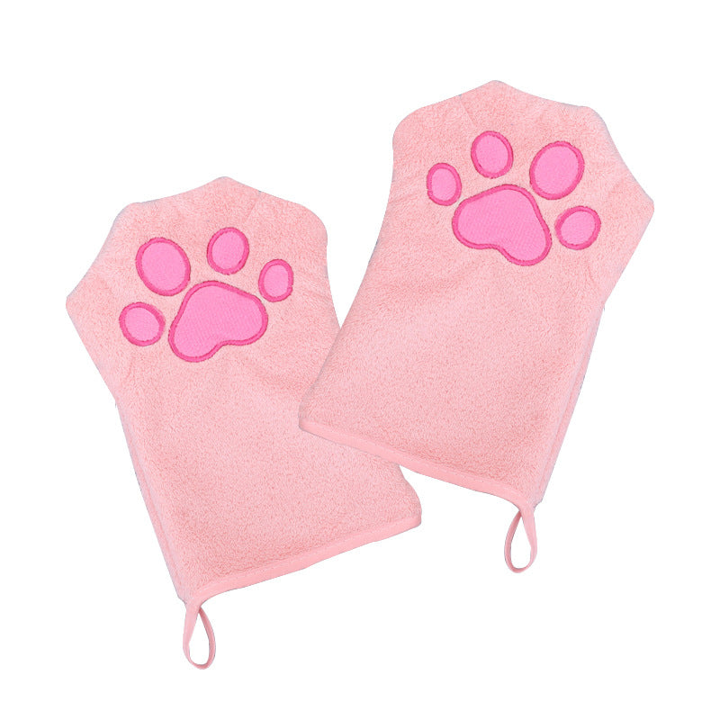 KFX-5789117 Soft Coral Fleece Quick-Drying Absorbent Towel for Pets - 15x22cm, Available in Pink, Sky Blue, Gray