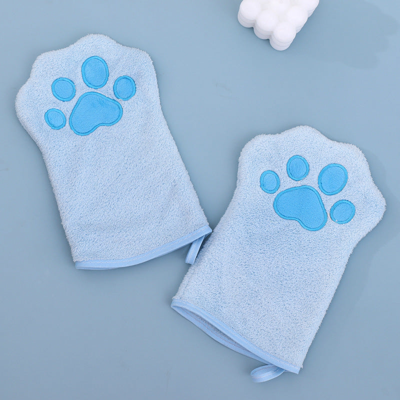 KFX-5789117 Soft Coral Fleece Quick-Drying Absorbent Towel for Pets - 15x22cm, Available in Pink, Sky Blue, Gray