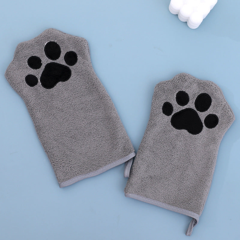 KFX-5789117 Soft Coral Fleece Quick-Drying Absorbent Towel for Pets - 15x22cm, Available in Pink, Sky Blue, Gray