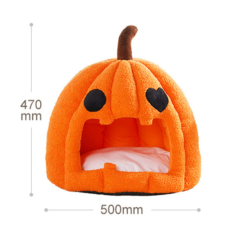KFX-5789501 Cozy Semi-Enclosed Pet Nest with Removable Crystal Velvet Lining