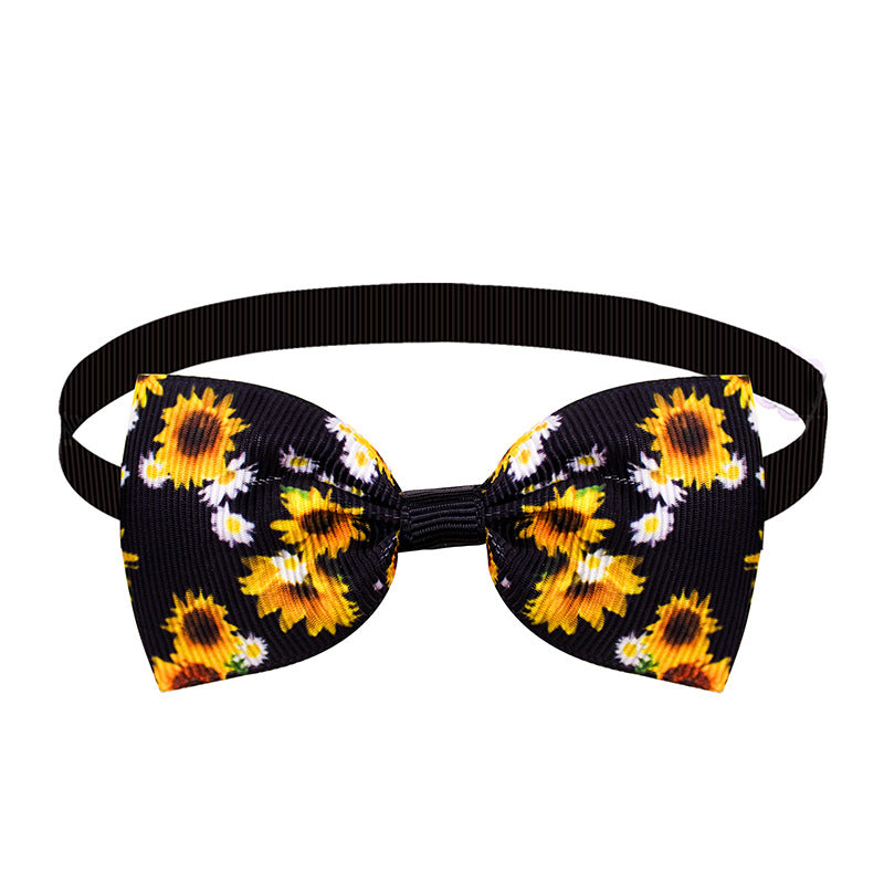 KFX-5791421 Sunflower Pet Bow Tie for Dogs – Summer Floral Design in Various Colors