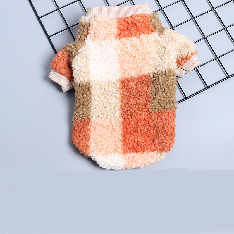 KFX-5791805 Lamb Cashmere Dog Sweater for Autumn and Winter – Two-Legged Clothes for Small Breeds