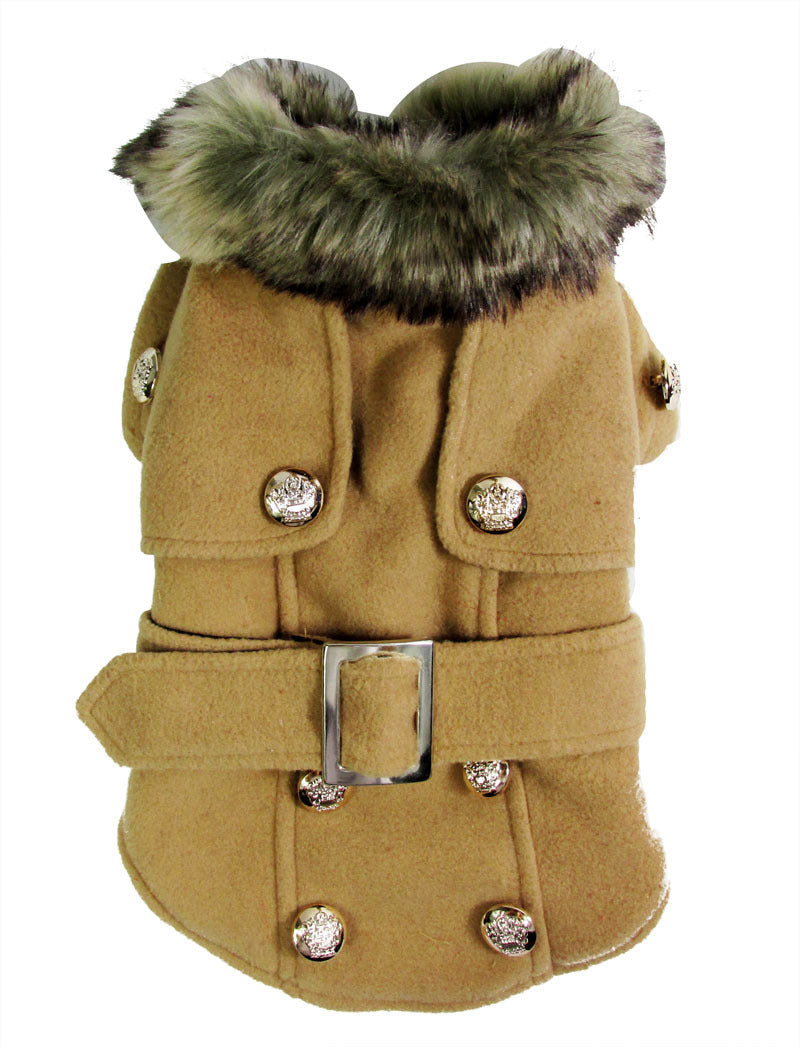 KFX-5793597 Luxury Warm Furry Jacket Coat for Pets - Wool Blend, Available in Various Colors and Sizes