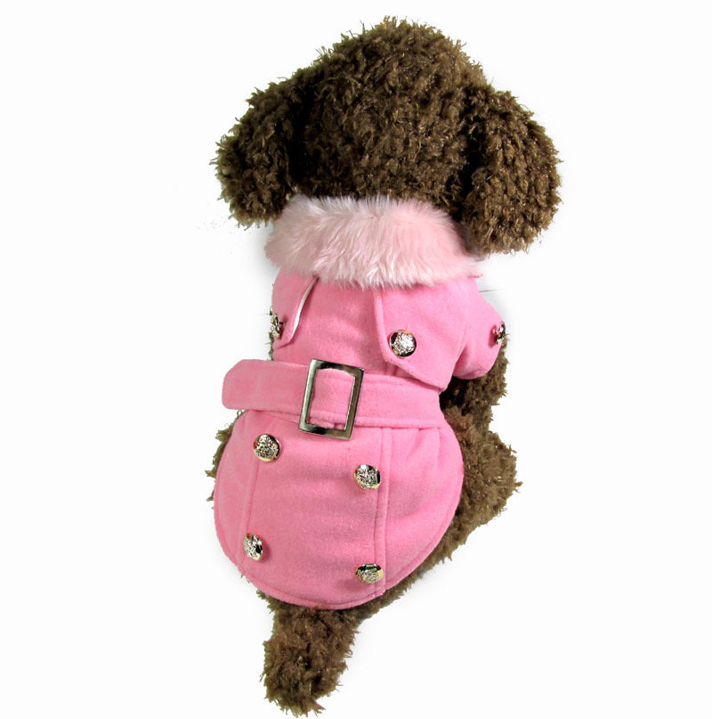 KFX-5793597 Luxury Warm Furry Jacket Coat for Pets - Wool Blend, Available in Various Colors and Sizes