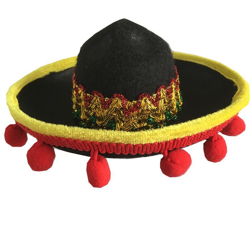 KFX-5794237 Pet Hat with Red Ball and Brown Lace Accent for Dogs