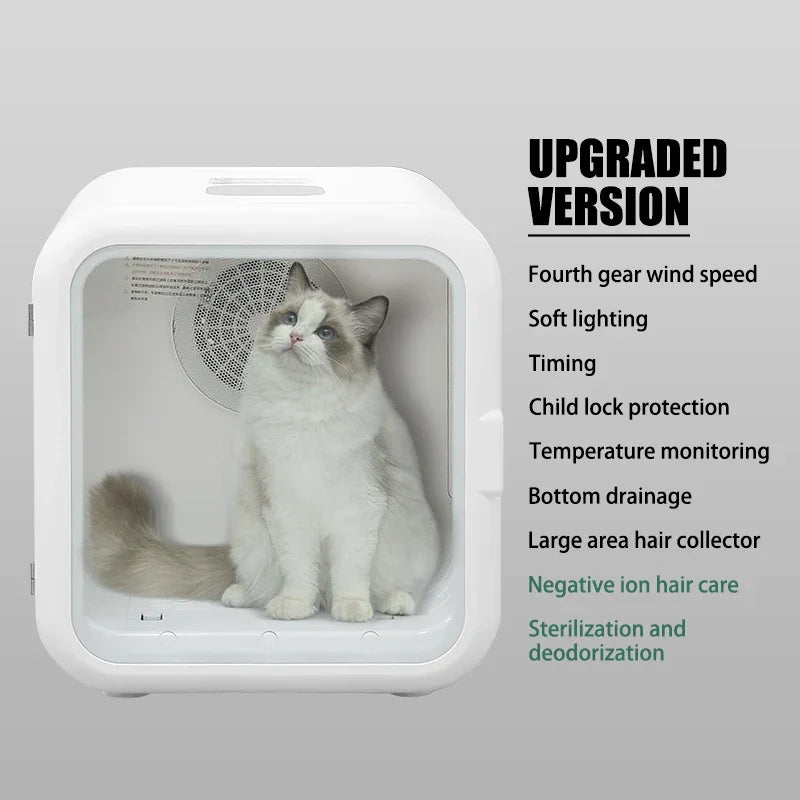 KFX-579667 Smart Pet Hair Drying Box with Low Noise Air Blower for Dogs and Cats, 1000W, Eco-Friendly Design